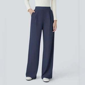 Halara Flex High Waisted Body Sculpt Waist-Slimming Wide Leg Work Pants Med Tall